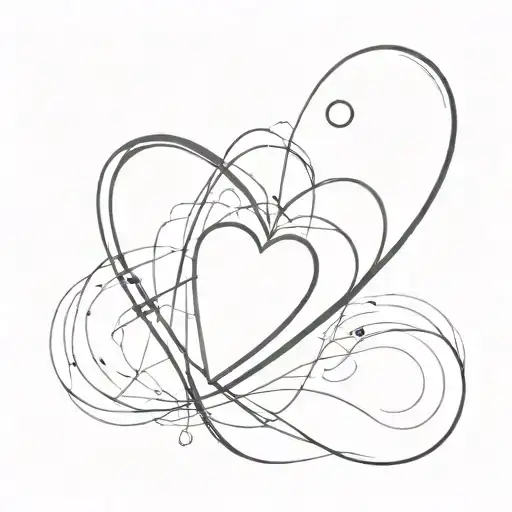 heart fingerprint with infinity plus navigation compass and gps coordinates tattoo design idea