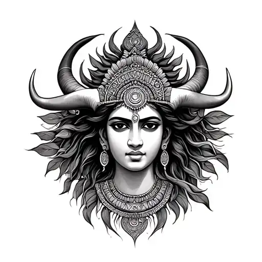 Taurus Surya India tattoo design idea