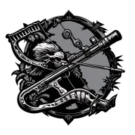 compound bow tattoo design idea