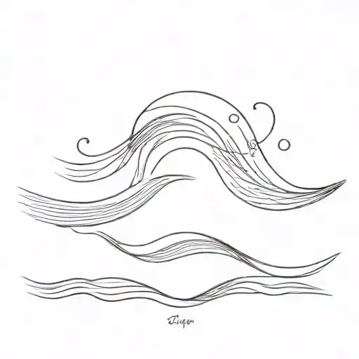 Two waves crossing (my unbreakable bond with my 2 children) and 1 wavy line for my imperfection tattoo design idea