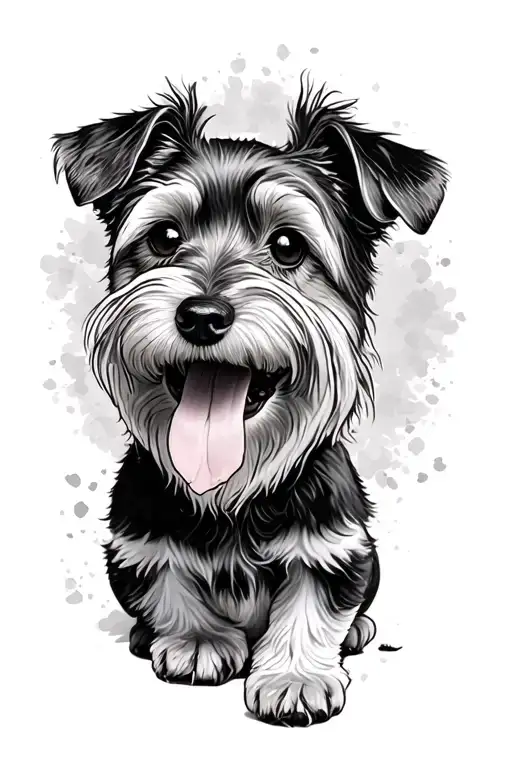 childhood dog memorial piece tattoo design idea