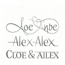 Names Cloé and Alex tattoo design idea