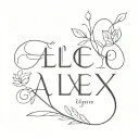 Names Cloé and Alex tattoo design idea