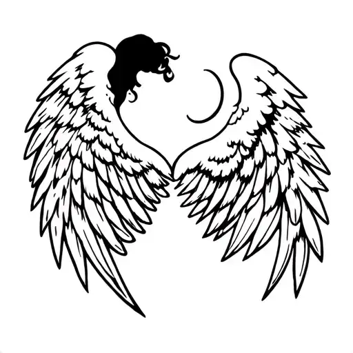 nirvana angel wings tattoo design idea