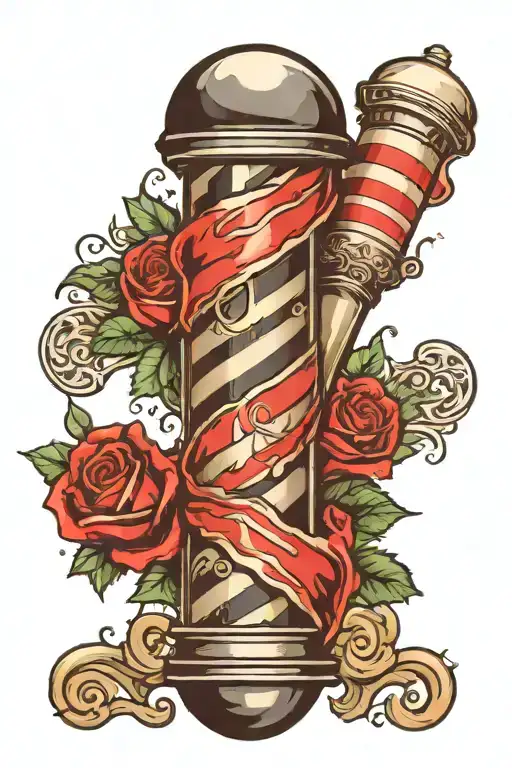 barber pole tattoo design idea