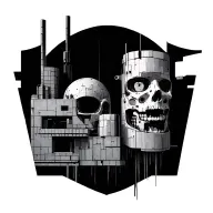 Brutalist with several components that make bigger tattoo tattoo design idea