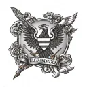 Tattoo badge shaped showing the loyalty to the country lebanon tattoo design idea