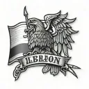 Tattoo badge shaped showing the loyalty to the country lebanon tattoo design idea