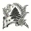 Tattoo badge shaped showing the loyalty to the country lebanon tattoo design idea