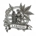 Tattoo badge shaped showing the loyalty to the country lebanon tattoo design idea