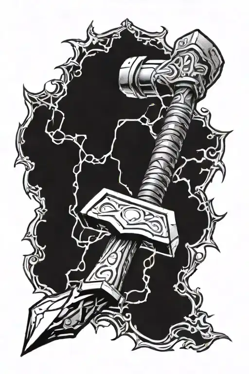 Thor's hammer is broken. tattoo design idea