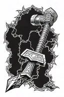 Thor's hammer is broken. tattoo design idea