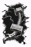 Thor's hammer is broken. tattoo design idea