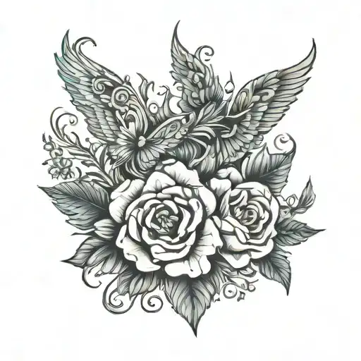 diana and emma names tattoo design idea
