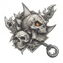 trap evil vs good tattoo design idea