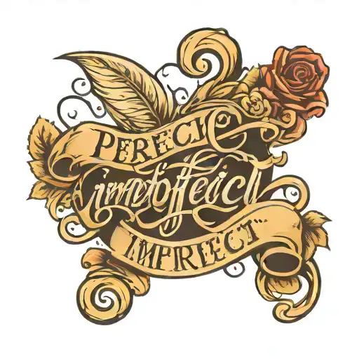 perfectly imperfect lettering script tattoo design idea
