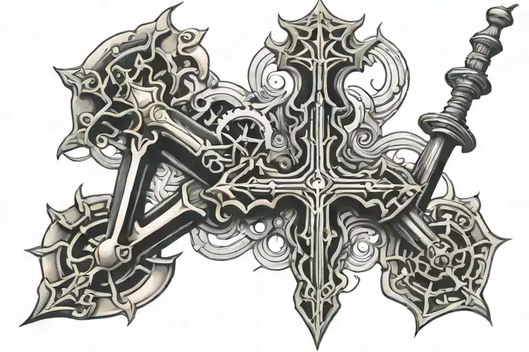 orthodox cross tattoo design idea