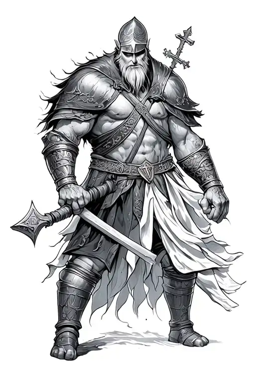 Warrior,, Poland, Power, Strength, Catholic, Fierce,  Masculine, alpha, dark, deep, depth tattoo design idea