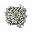 bas relief viking coin tattoo design idea