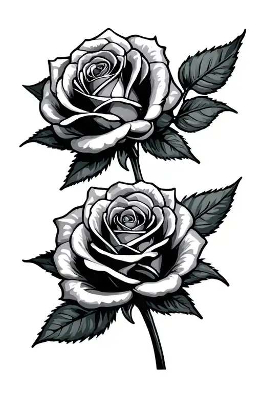 three roses tattoo design idea