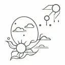 sun and rain falling tattoo design idea