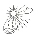 sun and rain falling tattoo design idea