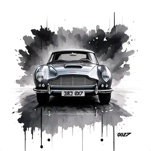james bond aston martin db5 tattoo design idea