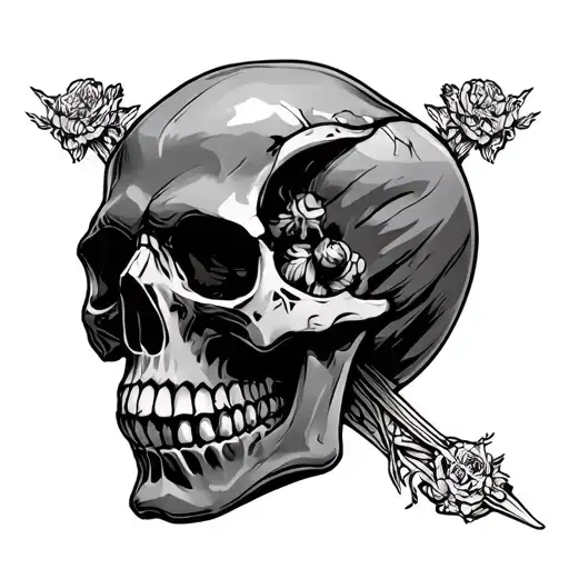 Troy Gemini skull tattoo design idea