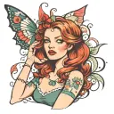 teen crazy redhead girl sexy tattoo design idea