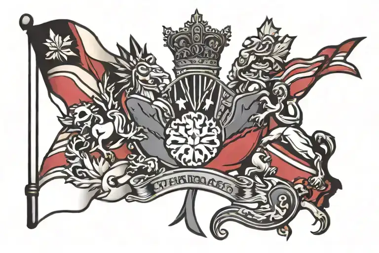 canadian trinidad tobago flag tattoo design idea