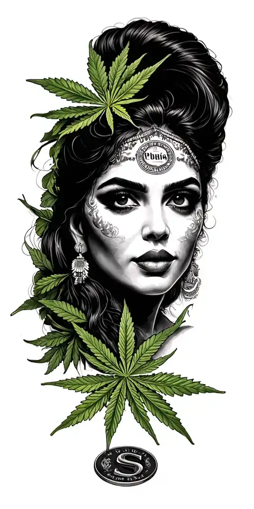money, weed, mexican tattoo design idea