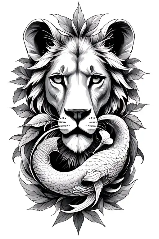 libra, cancer, leo, pisces sign mixed tattoo design idea