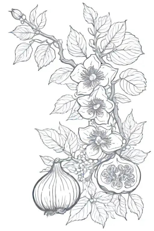 honeysuckles and figs  tattoo design idea