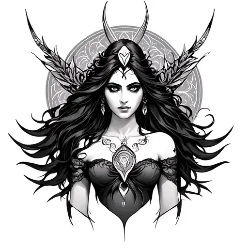 Nemesis Goddess tattoo design idea