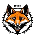 "Fox Box" "Fox Box" "Fox Box" Mechanical fox head logo. Low detail, simple design. tattoo design idea