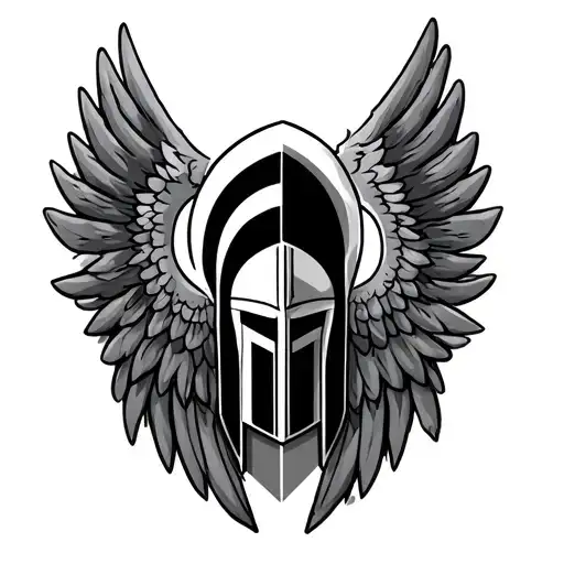 forearm spartan with wings tattoo design idea