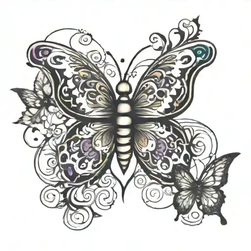 infinity butter fly tattoo design idea