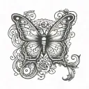 infinity butter fly tattoo design idea