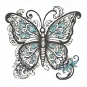 infinity butter fly tattoo design idea