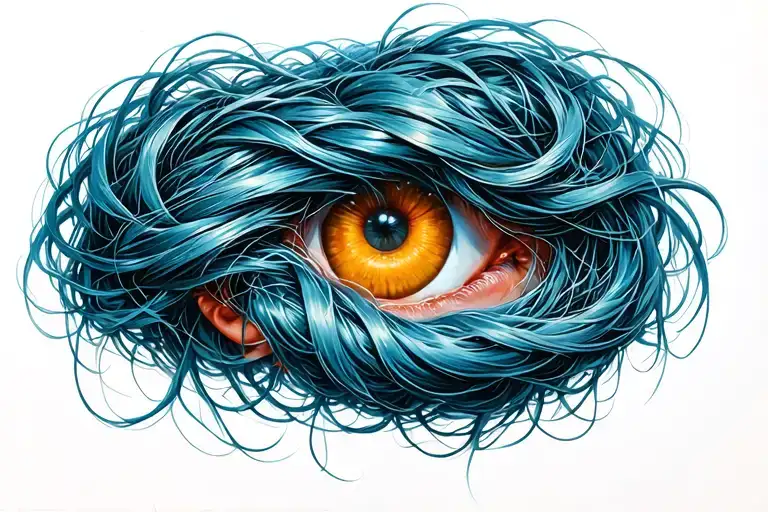 pubic hair tangled together wide composition tattoo design idea