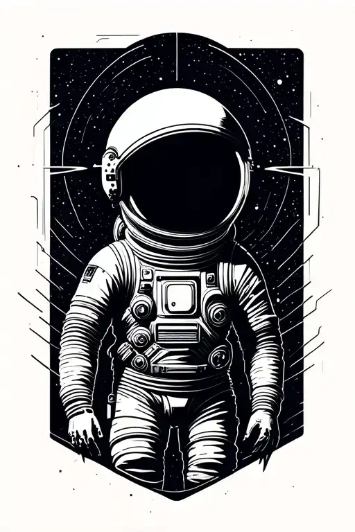 interstellar astronaut near a black hole tattoo design idea