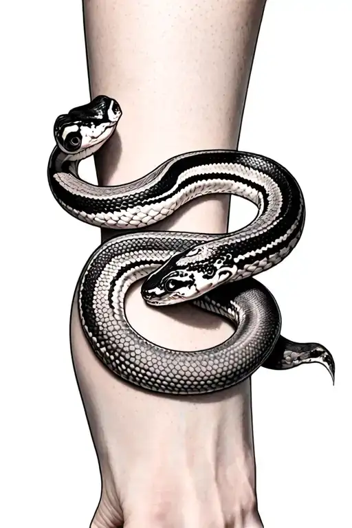 ball python wrap around ankle tattoo design idea