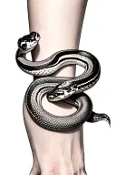 ball python wrap around ankle tattoo design idea