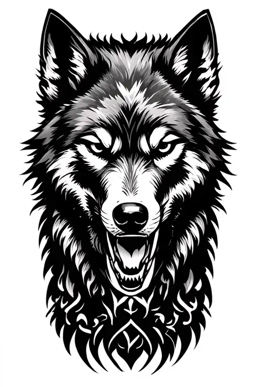 Bushido Familia de Lobos tattoo design idea