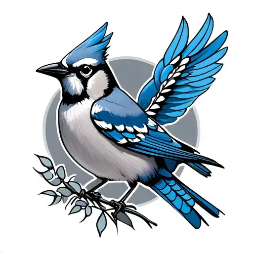Bluejay tattoo design idea
