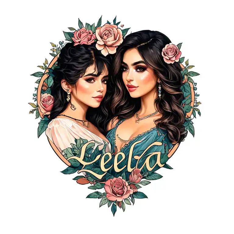Initial Ali and leyla name tattoo design idea