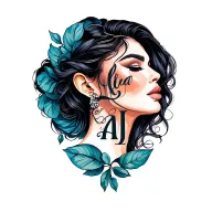 Initial Ali and leyla name tattoo design idea