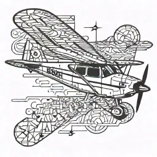 cessna 172 geometric tattoo design idea
