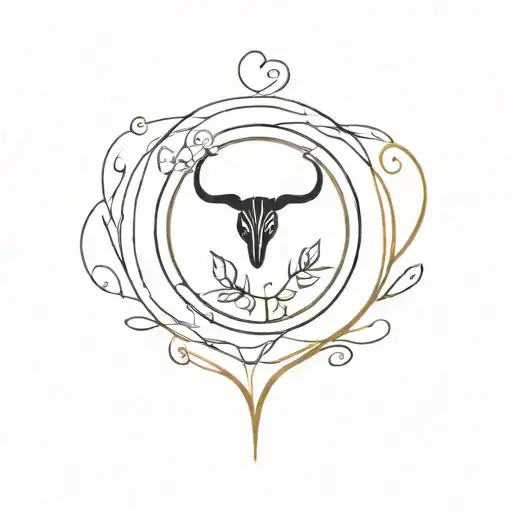 virgo and taurus zodiac sign tattoo design idea