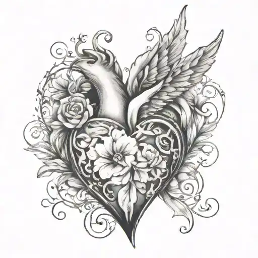 always with a heart tattoo design idea